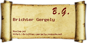 Brichter Gergely névjegykártya